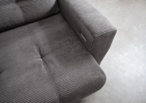 Ecksofa - Ecke links, 2-Sitzer, inkl. motorische Sitztiefenverstellung, Stoff, Dunkelgrau