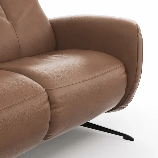 Sofa Sitz.Konzept Sofa - 2-Sitzer inkl. Relaxfunktion (motorisch) und Kopfteilverstellung, Leder, Cognac