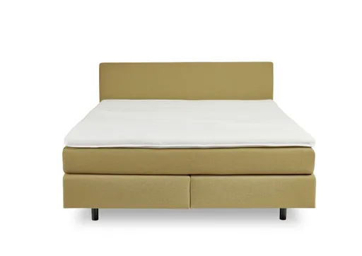 Boxspringbett - Liegefläche ca. 180x200 cm, Stoff, Curry
