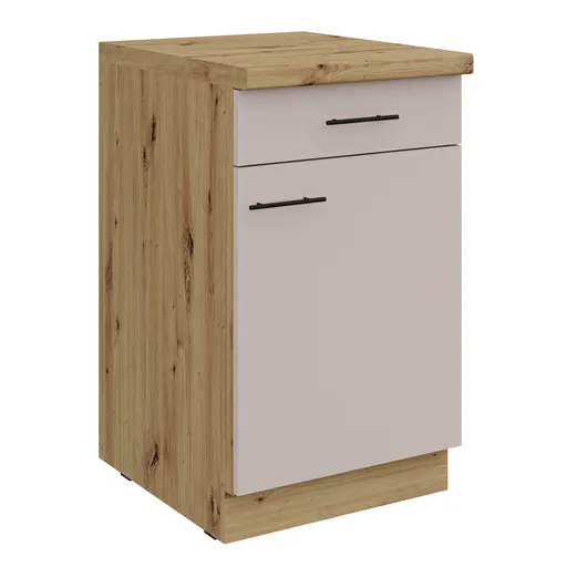 Unterschrank- B ca. 50 cm, Eiche Dekor, Kaschmir, Matt