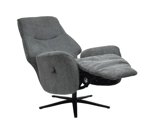 TV-Sessel MARCELAS - drehbar, Relaxfunktion, Kopfteilverstellung, Stoff, Grau