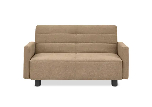 Faltsofa Easy - 2-Sitzer, ca. 140 cm inkl. Schlaffunktion/Armlehne verstellbar, Stoff, Braun