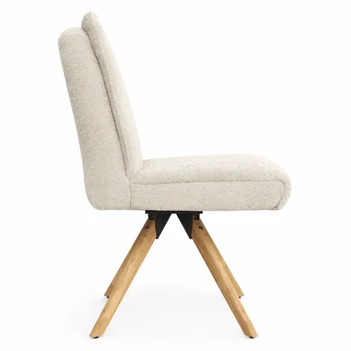 Stuhl Evania - Dreh und Relax-Funktion, hoher Rücken, Stoff, Creme