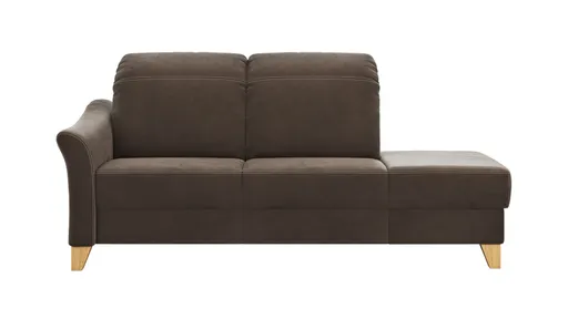 Sofa Canterbury - Recamiere links inkl. Kopfteil verstellbar und Sitzvorzug (motorisch), Stoff, Dunkelbraun