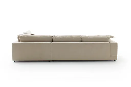 Ecksofa Juni - 2-sitzer mit Ecke rechts, Stoff, Taupe