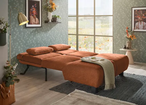  Faltsofa EBBY - 2-Sitzer ohne Armlehne, 140 cm inkl. Schlaffunktion, Stoff, Rot