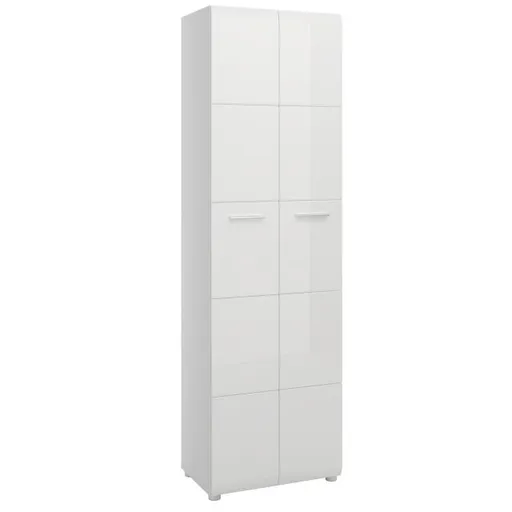 Garderobenschrank- Weiß, Weiß, Hochglanz