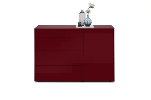 Kommode - B ca. 131 cm, Bordeauxrot