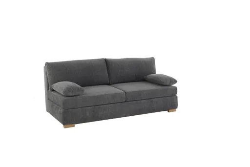 Sofa JELKO - 2-Sitzer inkl. Schlaffunktion mit Bettkasten, Stoff, Dunkelgrau