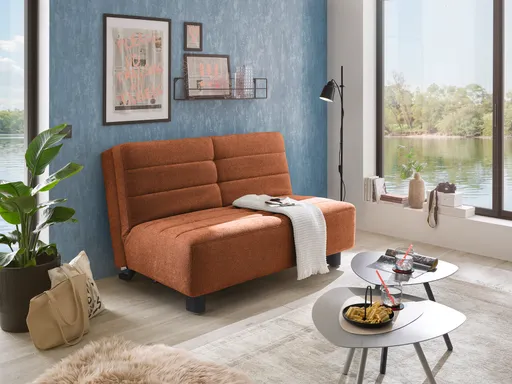 Faltsofa Easy - 2-Sitzer ohne Armlehne, ca. 140 cm inkl. Schlaffunktion, Stoff, Rot