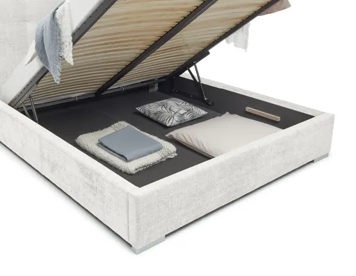 Bettgestell SANDRIN I- Liegefläche ca. 180x200 cm, Stoff, Weiß