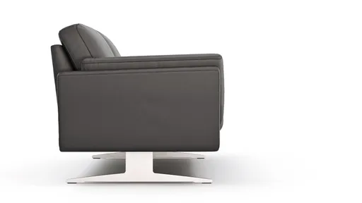 Sofa Tova - 2-Sitzer inkl. Rücken- und Armlehnfunktion, Kufe, Leder, Schwarz