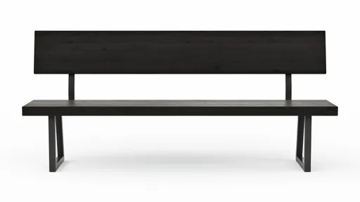 Holzbank Clifton - mit Rückenlehne, Breite ca. 200cm, Zerreiche massiv, smoked