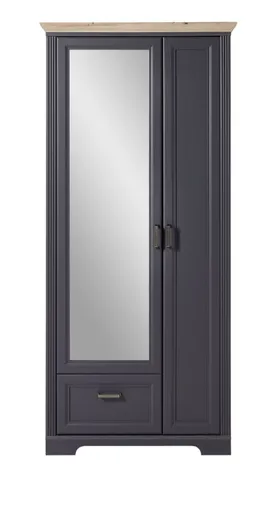 Garderobenschrank - B ca. 93 cm, Graphit, Artisan Eiche Nachbildung