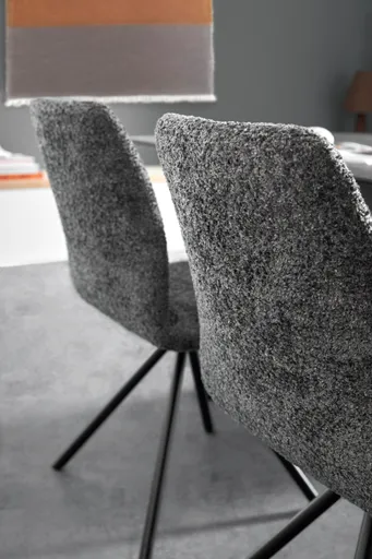 Stuhl Sedana - drehbar, Stoff, Dunkelgrau