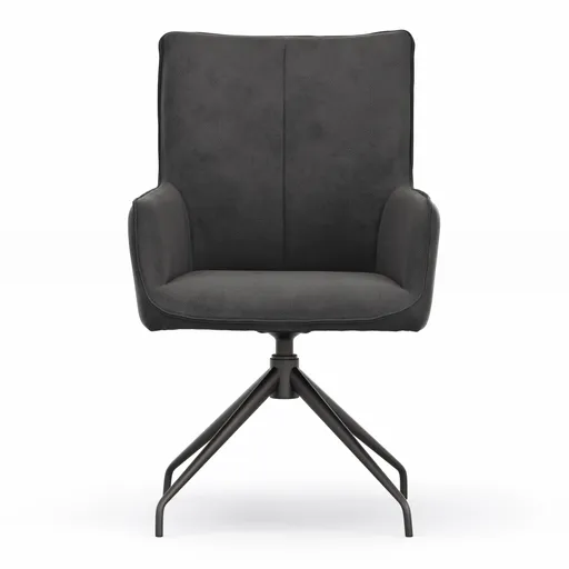 Armlehnstuhl Calyra - drehbar, Stoff, Anthrazit