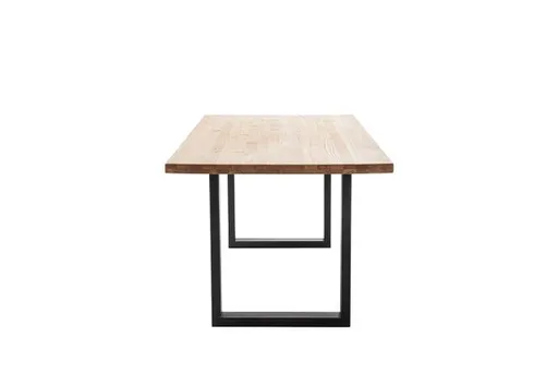 Esstisch - LB ca. 180x90 cm, Wildeiche massiv geölt, Schwarz