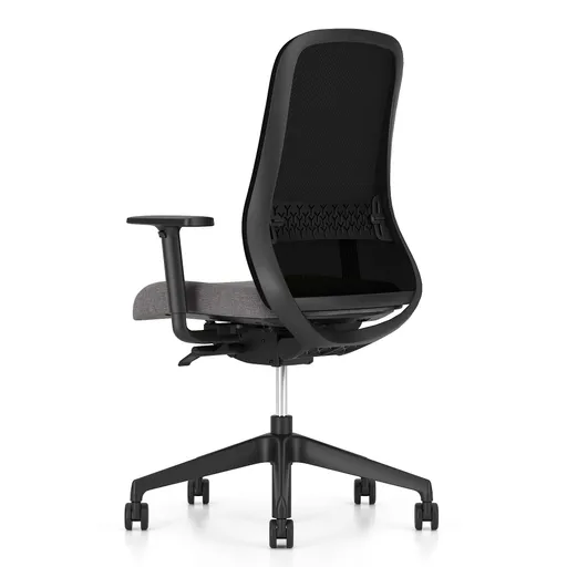 Bürodrehstuhl - mit Armlehnen, Stoff, Schwarz, Grau