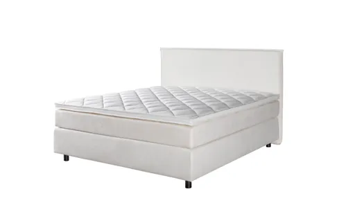 Boxspringbett Premium Line Board - Liegefläche ca. 180x200 cm, Stoff, Weiß