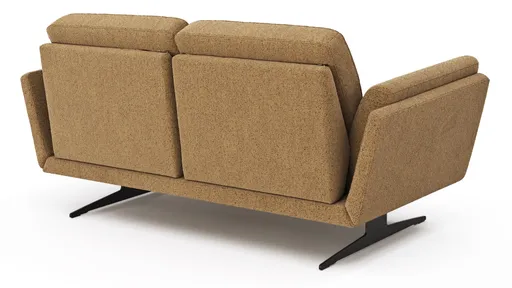 Sofa Tova - 2-Sitzer inkl. Rücken- und Armlehnfunktion, Kufe, Stoff, Kurkuma