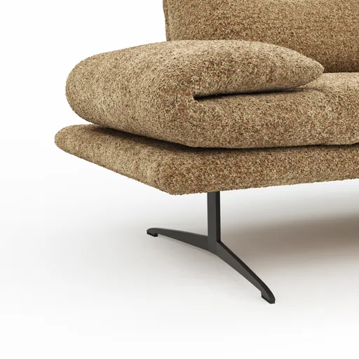 Sofa Lucero 2.0 - 2-Sitzer inkl. Drehsitz, Rollout-Armlehne und Sitztiefe verstellbar, Stoff, Cognac