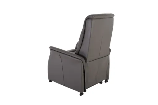 TV-Sessel MARIK - Relaxfunktion, Kopfteil verstellbar, Leder, Dunkelgrau