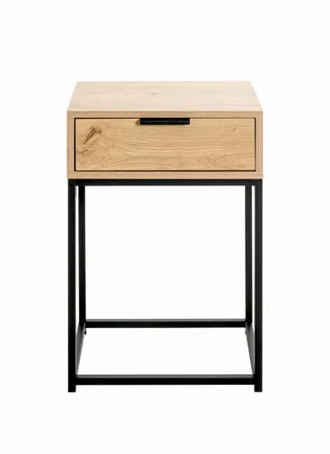 Konsolentisch - B/H/T ca. 40x60x28 cm, Eiche Nachbildung, Schwarz