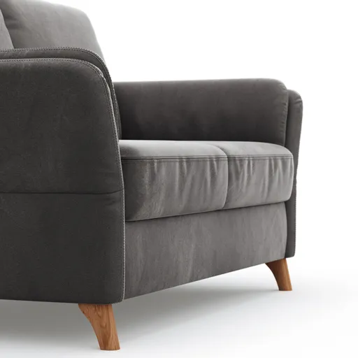 Sofa Vayra - 2-Sitzer, Stoff, Anthrazit