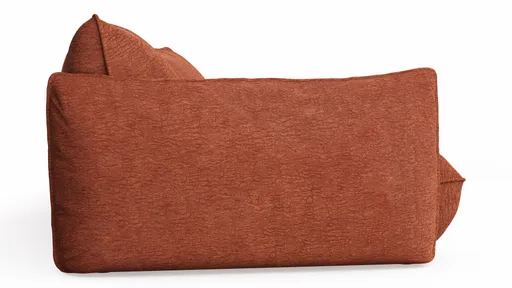 Trapezsofa Fluffy - 2-Sitzer mit Trapezelement und Abschlussteil inkl. Rückenlehne verstellbar, Stoff, Kupfer