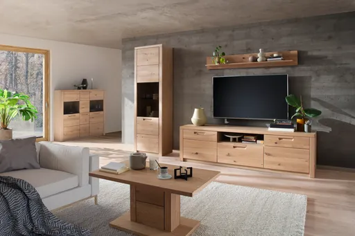 Couchtisch - LB ca. 95x55 cm, Eiche Nachbildung, Eiche massiv geölt