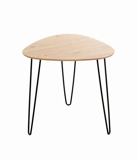 Beistelltisch - B/H/T ca. 48x48x48 cm, Eiche Nachbildung, Schwarz