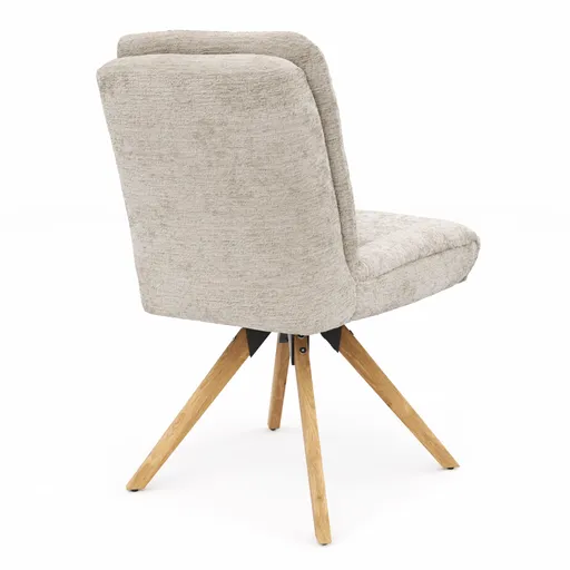 Stuhl Evania - Dreh und Relax-Funktion, niedriger Rücken, Stoff, Ecru