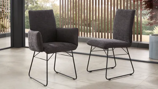 Stuhl Elda - Stoff, Anthrazit