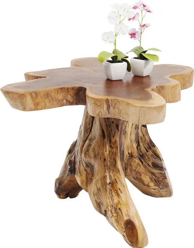 Beistelltisch- D ca. 50 cm,  Teak, Massivholz, Lackiert