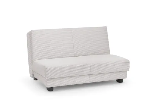 Schlafsofa EASY Optik A - 2-Sitzer ohne Armlehne, 140 cm inkl. Schlaffunktion, Cord, Hellgrau