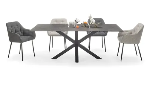 Esstisch ABBIGAIL - LB ca. 160x90 cm, Schwarz