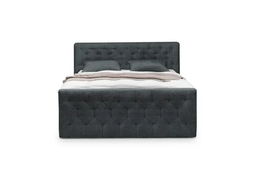 Boxspringbett- Liegefläche ca. 180x200 cm, Stoff, Schwarz