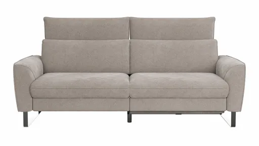 Sofa Avela - 3-Sitzer inkl. Relaxfunktion motorisch und Kopfteil verstellbar, Stoff, Bisquit