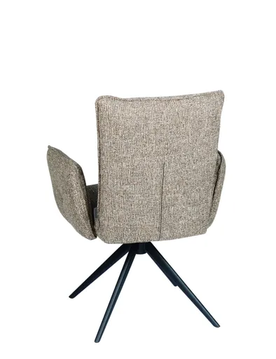 Armlehnstuhl MARCIA - drehbar, Stoff, Braun