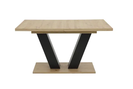 Esstisch - ausziehbar, LB ca. 140x80 cm, Artisan Eiche Nachbildung, Schwarz