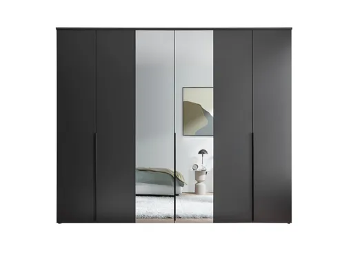 Drehtürenschrank- B ca. 270 cm, Graphit, Spiegel