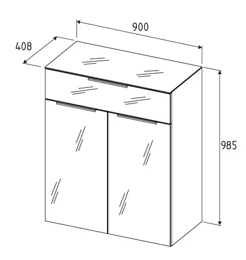 Schuhschrank - B ca. 80 cm, Weiß