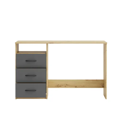 Schreibtisch - LB ca. 123x50 cm, Eiche Dekor, Anthrazit