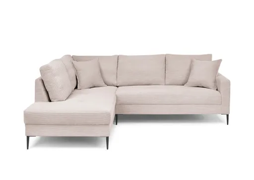 Ecksofa - Ecke links, 3-Sitzer, Stoff, Rosa