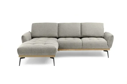 Ecksofa EDDIE - Ecke links, 2-Sitzer inkl. Rückenverstellungen, Stoff, Taupe