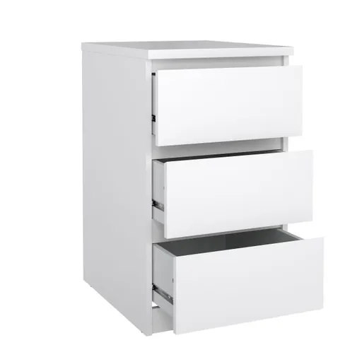 Nachtkonsole- B ca. 41 cm, Weiß, Hochglanz