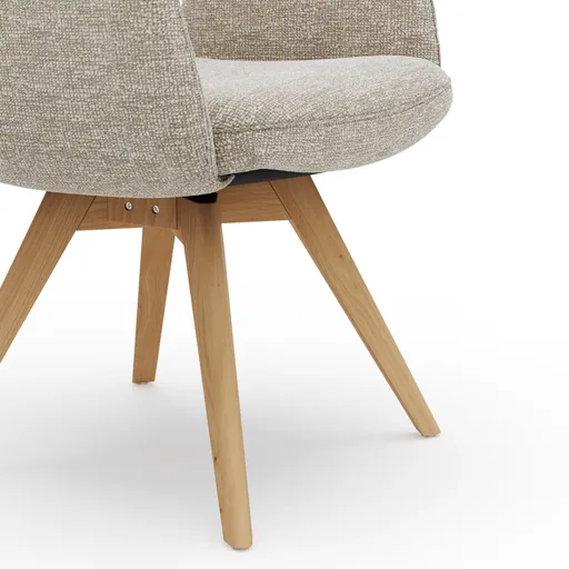 Armlehnstuhl Kamari - Stoff, Graubeige