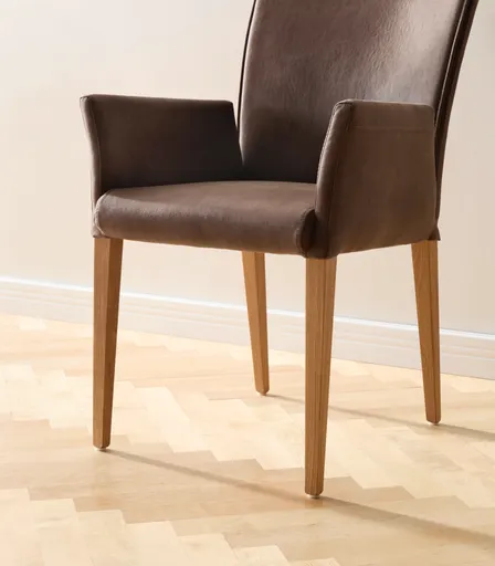 Armlehnstuhl Florea - Stoff, Dunkelbraun