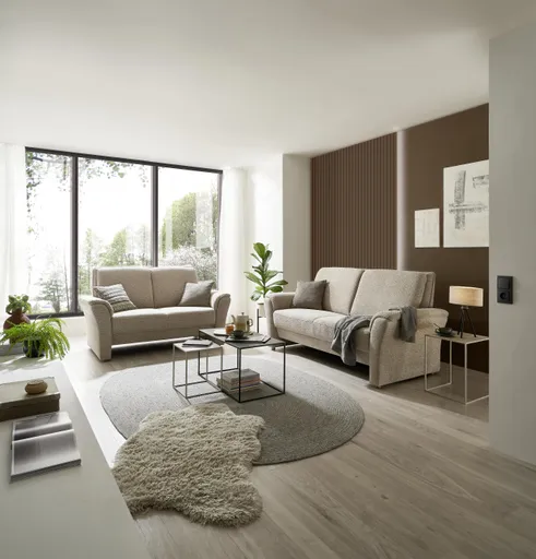 Sofa EM Sanna - 2-Sitzer, Stoff, Natur