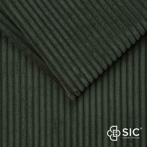 Wohnlandschaft - Ecke links, 2-Sitzer, Longchair rechts, Stoff, Grün